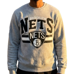 Mitchell & Ness NBA Gray Brooklyn Nets Sweater Large Vintage